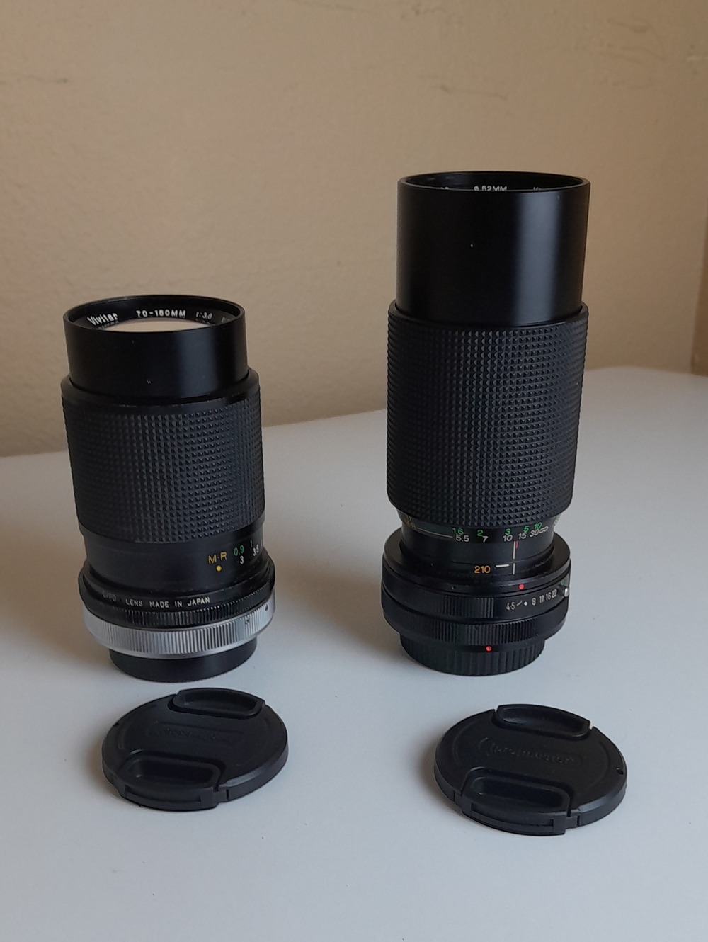 Vintage Cannon Manual Focus Telephoto Macro Lens Pair - Black